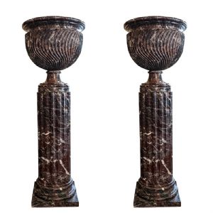 Coppia di Colonne in Marmo Rosso Levanto (piccole)