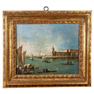 Painting depicting “Punta della Dogana” - Giacomo Guardi