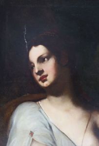 Portrait of a bare-breasted woman. Italian school, 18th/19th century