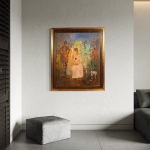 Italian painting, Family of Acrobats, dated 1981 - Foto 8
