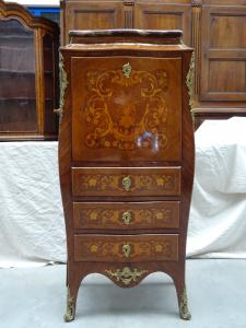 Secretaire mosso bois de rose intarsiato Napoleone III 1880 Francia