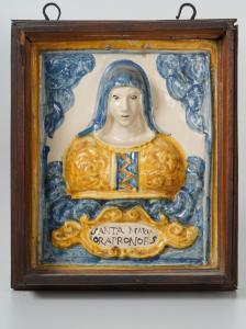 Targa devozionale in maiolica , fine XVIII inizio XIX secolo VENDUTO