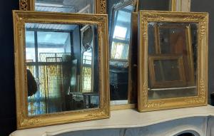 specc444 - Pair of gilded mirrors, 19th century, cm W 51 x H 61/64