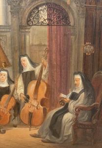 Federico Moja (Milano 1802 - Dolo 1885) - Lição de música na igreja. - Foto 8