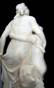Scultura antica Napoleone III in alabastro raffigurante una scena galante. Francia XIX secolo. - Foto 6