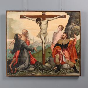Dipinto Cristo Crocifisso con Santi