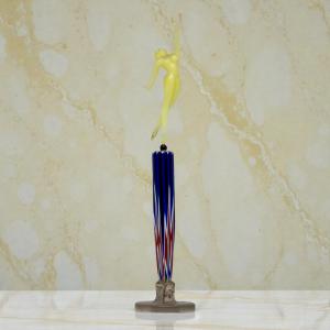 Figura Stilizzata Di Donna in Vetro di Murano - Italia Anni 40