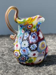 Murrina millefiori versatoio con manico.Fratelli Toso.Murano.