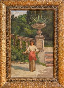 Antonio Varni (Genova 1841 1908) La fioraia di Villa Scassi