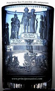 Anton Simm, Jablonec Nad Nisou (Gablonz). Nordböhmen, 1820-30, Biedermeierzeit. Außergewöhnlicher, meisterhaft radgeschliffener Kelch mit dem Motiv von "Parabel und Lebensleiter"