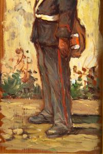 Giovanni Bartolena "Soldier", oil on panel, 1920s/1930s - Foto 7