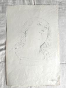 Desenho a lápis sobre papel. Arturo Pietra. Bolonha.