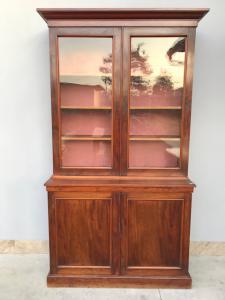 Bücherregal aus Mahagoni mit 2 Türen - Restauriert (in Arbeit)_car 2580