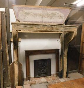 chp204 Louis XVI fireplace in yellow Burgundy stone, h cm 182 x 178 width.