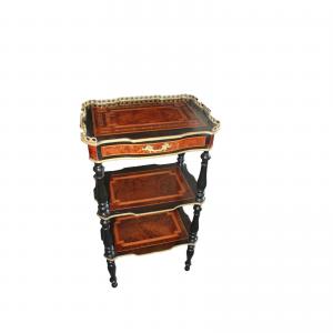 Etagere Tavolino con Ripiani e Cassetto Stile Napoleone III del 1800