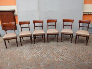 Set of 6 French mahogany chairs from the mid-1800s