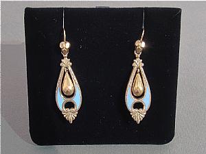 19th century gold and enamel earrings