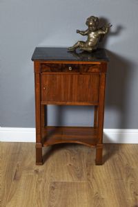 Comodino di mogano con coperchio di marmo, Napoleone III