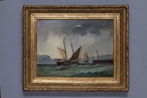 View of a port with 19th-century boats