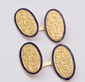 Gemelli in oro 18k e smalto 