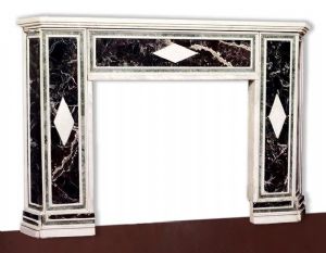 Antique marble fireplace. cm 196x134h. 19th century.