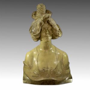 GOLDSCHEIDER 'LA FIERTE', signed HANIROFF, antique bust sculpture