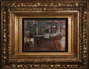 Antonio Mancini 1880 "Interno do Caffè Vacca"