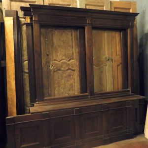 Two walnut wall-mounted bookcase fronts, late 1700s.