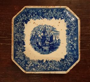 Rare octagonal plate by Giuseppe Besio