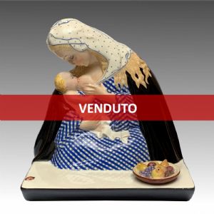 LENCI, SANDRO VACCHETTI, Madonna, ceramica decorata a mano