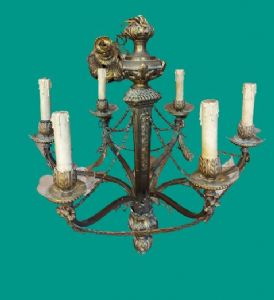 Lampadario in bronzo inizio secolo 