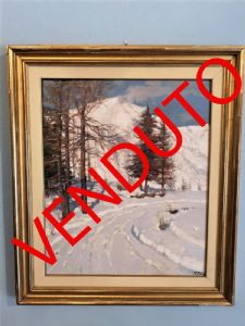 Pintura, óleo sobre painel de Carlo Musso "Serenidade Montana"
