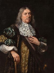 Benedetto Gennari (Cento, 1633 - 1715) Ritratto di gentiluomo con bastone 