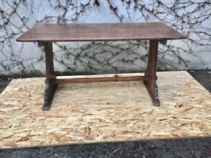 Walnut writing desk with pinecone-shaped leg - Restored (work in progress)_car 1521