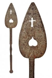 Rarissima spatola in ferro forgiato e traforato Germania XVI secolo