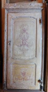 ptl581 - Lackierte Tür mit Rahmen, 18. Jahrhundert, B 105 cm x H 216 cm