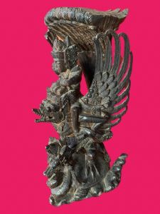 scultura Indiana Divinita' in legno teak 