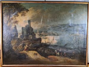 Seguidor de ABRHAM WILLAERTS "Cena Costeira Holandesa"
