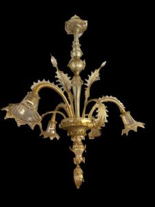 Dreiflammiger Murano-Glas-Kronleuchter