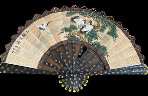 Grande leque chinês pintado
