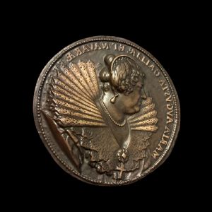 Placca in bronzo raffigurante Caterina de Medici realizzata da Guillaume Dupré