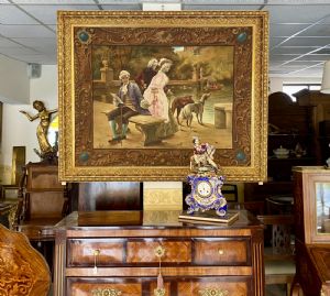 Grande e Meraviglioso Quadro Dipinto Succo d’erba su Tela Antico Epoca 1870/80