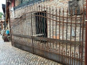 Large iron gate