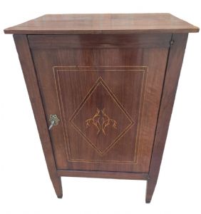 Rare and precious Luigi XVI inlaid chest of drawers bedside table Rolo