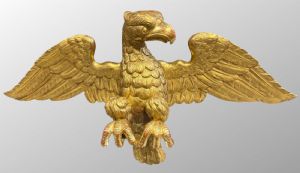 ANTICA AQUILA IMPERIALE IN LEGNO DORATO - XIX SECOLO