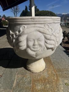 Sculpted marble vase