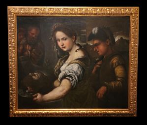 "Giuditta con la testa di Oloferne"   Ambito lombardo/cerchia romaniniana fine XVI inizio XVII secolo
