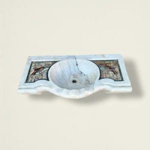 
Lavabo in marmo con intarsi di pietre dure, XX secolo