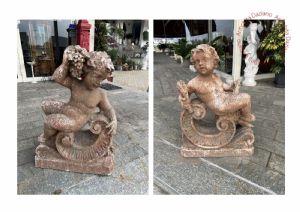 Coppia putti in pietra