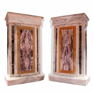 Pair of antique marble bases. 1800s.